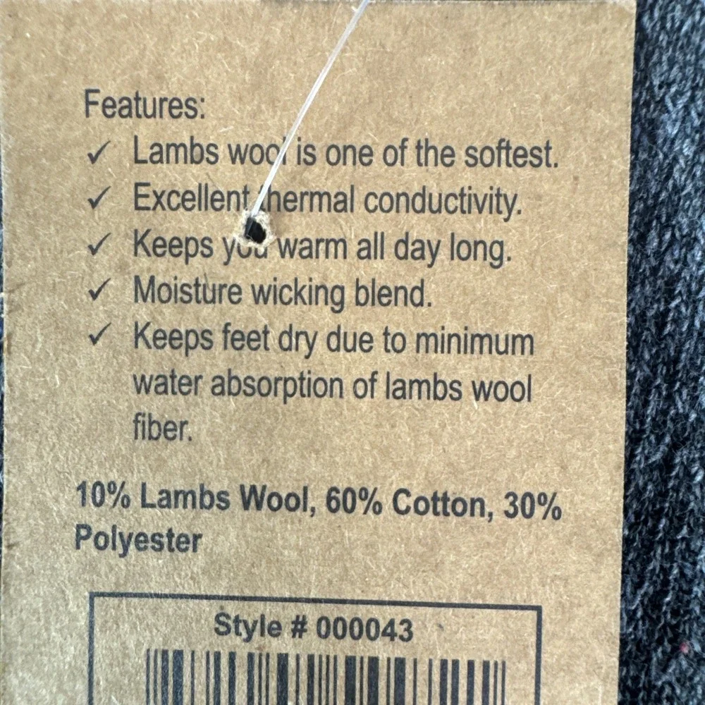 Lamb's Wool Blend Socks NEW Men's US 10-13 Lot of 2 Blue Black Calf Length 1391